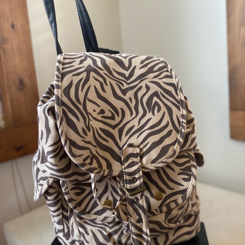women backpack animal print zebra print travel bag